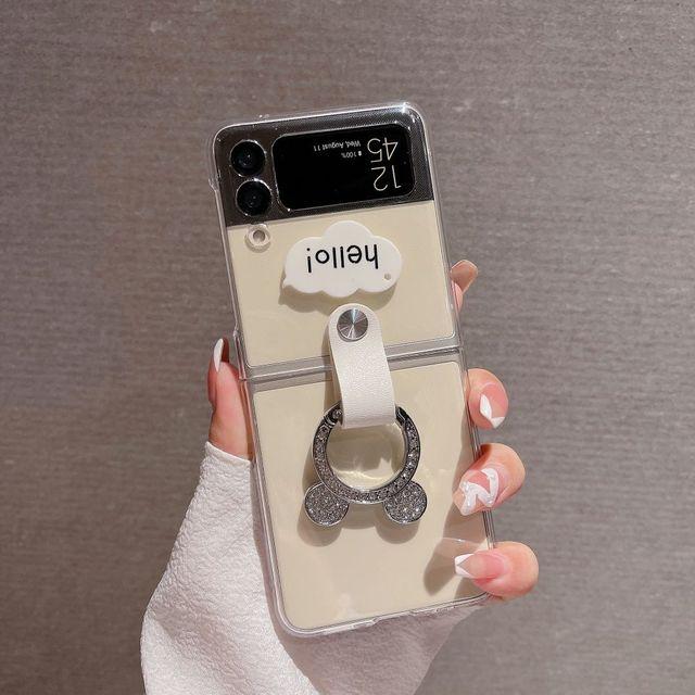 

Чехол для Samsung Galaxy Z Flip 4, прозрачный чехол с пряжкой и кольцом с бриллиантом, чехол для телефона Samsung Z Flip 3, 5 г, Zflip4, противоударная жесткая задняя крышка Samsung Z Flip 4
