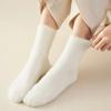 Super Soft Socks Mink Fleece for Women Ins Solid Winter Warm Thicken Coral Plush Socks Thermal Snow Home Sleep Floor Kawaii Sock