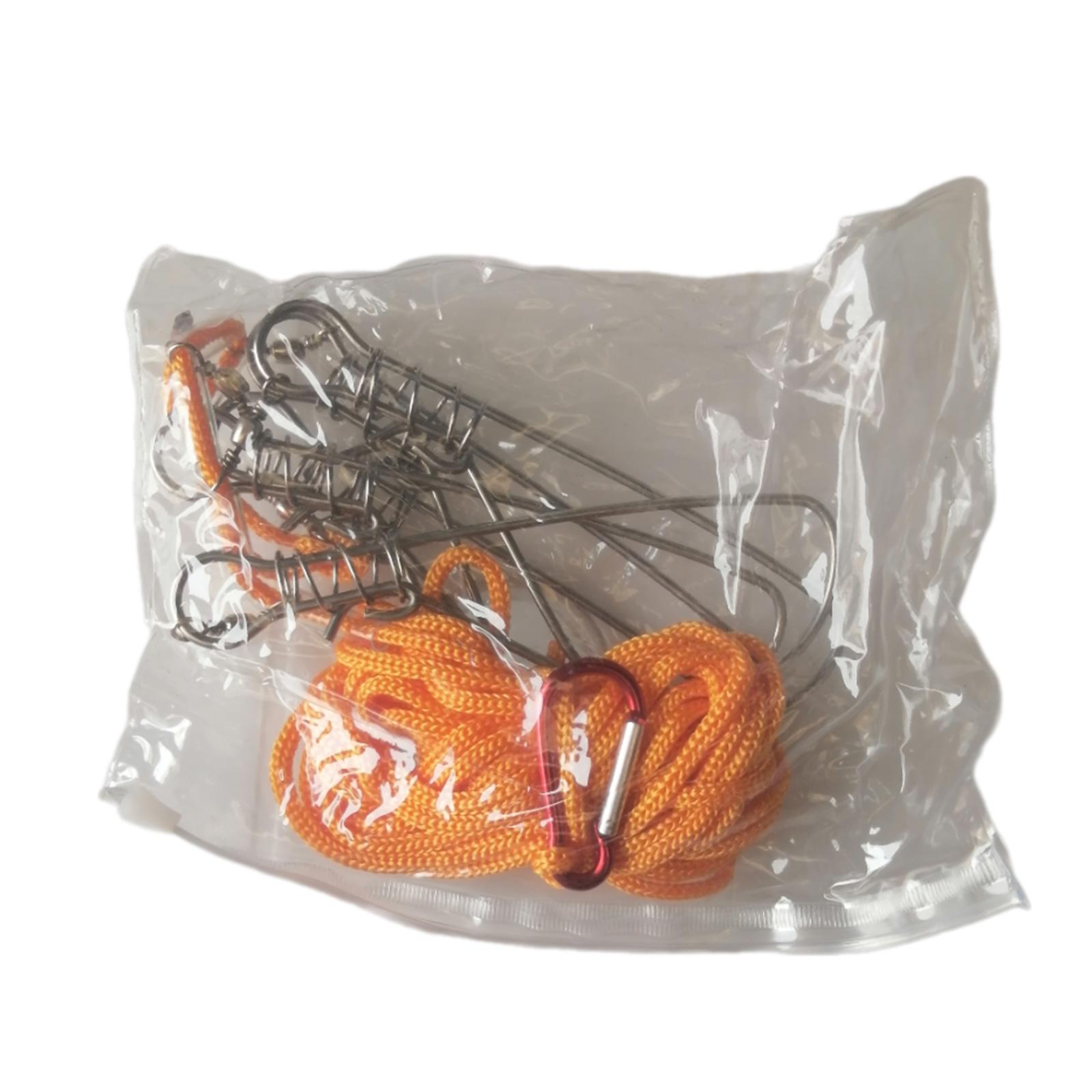 

Fishing Stringer Clip Fish Stringer with Stainless Steel Snaps Live Fish Lock Fishing Holder Buckle for Outdoor Fishing A