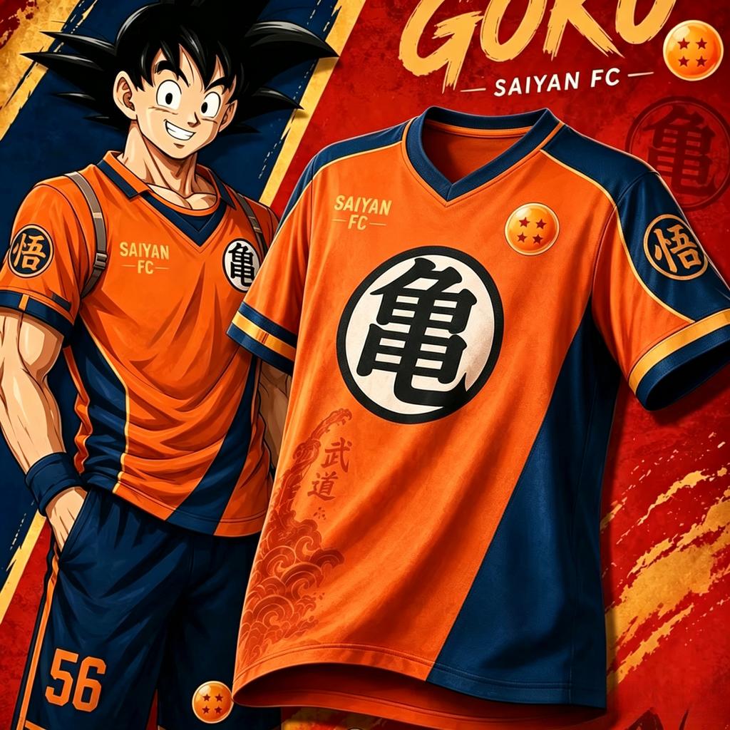 New Animation Specials Dragon Ball Wukong FC Shirt Men's Business Short-sleeved T-shirt Oversized Breathable Quick-drying Jersey