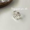 SuChuang S925 Sterling Silver Multi-layer Wide Band Ring - Women's Stylish High-end Cold Style Versatile Index Finger Accessory