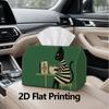 1pc, 2d Flat Printing, Tissue Box Coffee Cat Napkin Pattern Printed Tissue Box, Suitable for Home Gatherings, Car Decoration Tissue Storage Container_