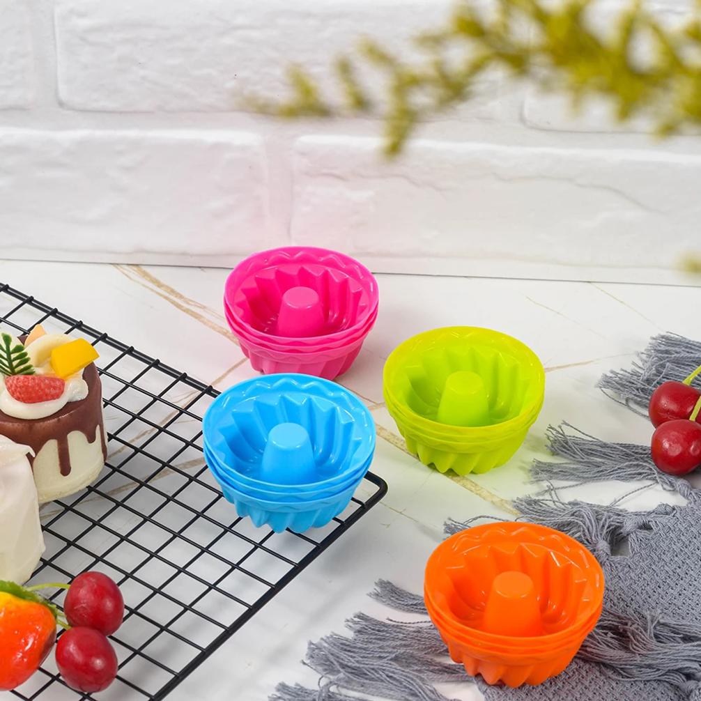 6Pcs Silicone Baking Cake Mold High Temperature And Easy To Release Cake Mold Small Spiral Chiffon Cake Mold Halloween Tre
