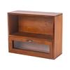1PC Solid Wood Vintage Double Door Display Cabinet Sundry Cosmetics Drawer Wooden Desktop Storage Box