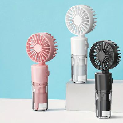 One Spray Fan, 4-gear Adjustment, Mini Foldable Handheld Fan with Spray, USB Rechargeable Outdoor Travel Cooling and Comfortable
