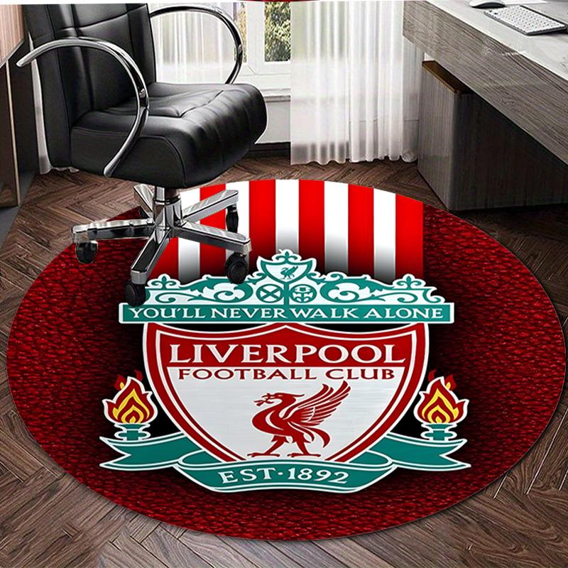 1pc L-Liverpool Print Round Carpet Chair Round Carpet Suitable for Bedroom Living Room Home Decorative Carpet