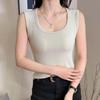 Elegant U-neck Sleeveless Stretch Vest - Fashionable Summer Slim-fit Base Layer