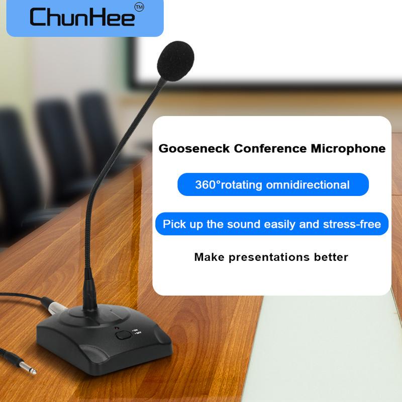 Gooseneck Condenser Microphone with XLR To 6.5mm Cable for Meetings & Recording