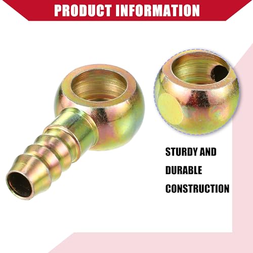 Hihaha Ball Head Oil Pipe Fittings/Fuel Pipe Joint Adapter for Car Motorcycle / 14mm Inner Diameter 12mm Outer Diameter/Bronze Color, Set of 4