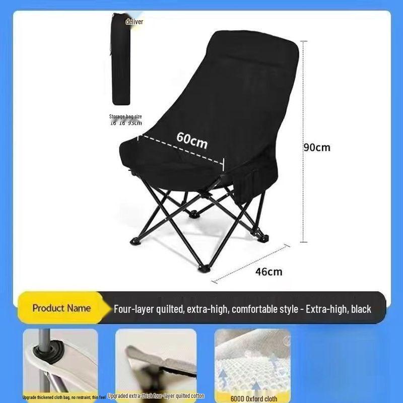 Foldable High Back Moon Chair for Camping, Picnic, and Fishing