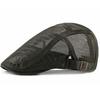 HT2215 Beret Spring Summer Men Women Cap Adjustable   Flat Cap Breathable Mesh Cap for Men Women Solid Plain Beret Cap