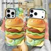 Phone case: 2D flat design suitable for iPhone 18 17 16 15 14 13 Pro protective case, macaron hamburger, perfect Christmas and Halloween holiday gift