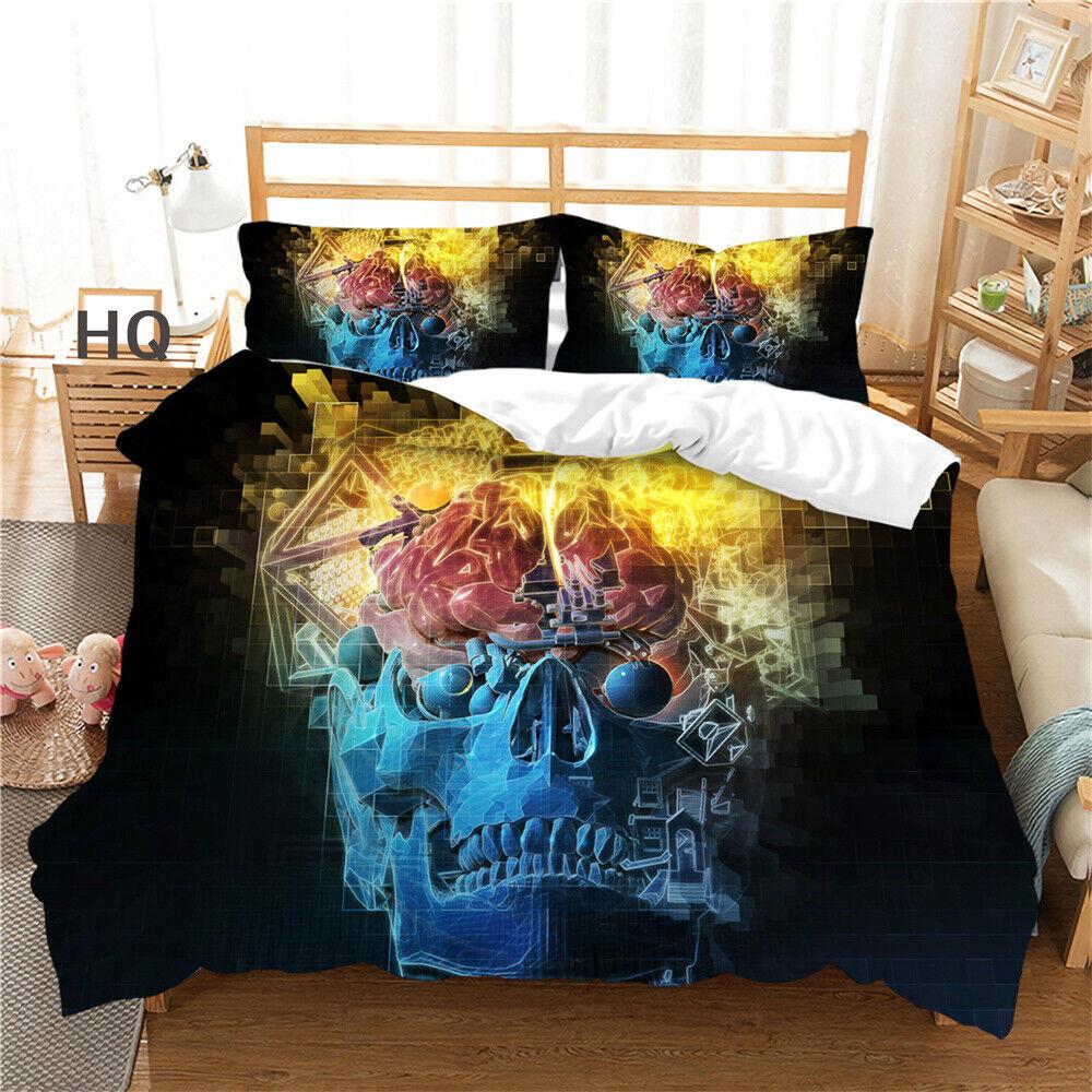 Duvet Cover 3D Skull Comforter Cover High End Bedspread Children Bedclothes