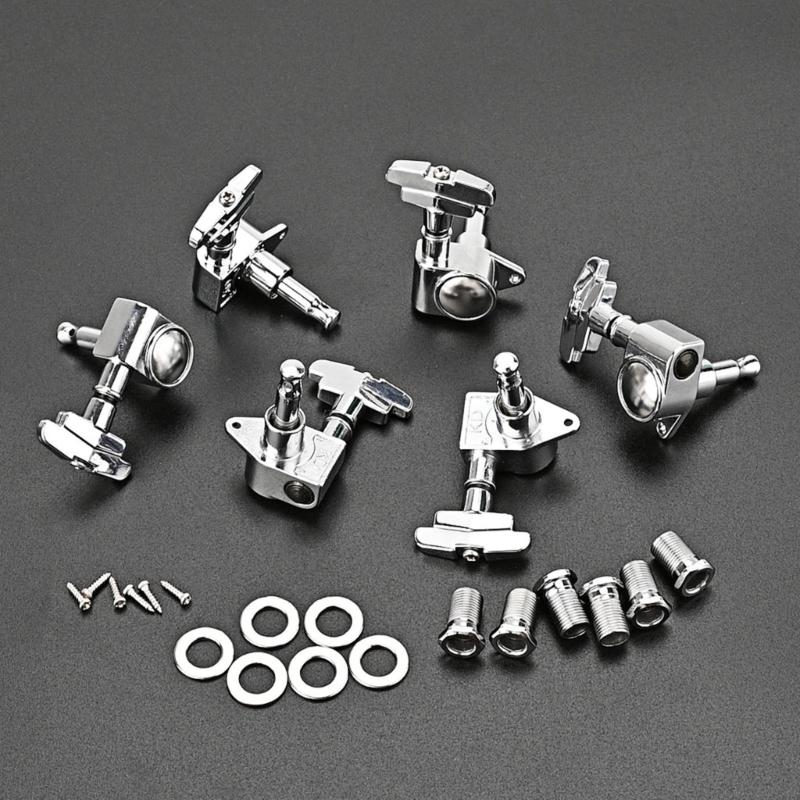 6Pcs Guitar Tuning Pegs 3R3L Tuner Machine Heads 1:21 Sealed Art Decor Rotomatic Tuners Head Replacement with 3 Colors