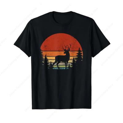 Weißwedel Hirschbock Jagd Vintage Retro Hirschjagd Liebhaber T-Shirt