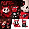 Skeleton Plush Doll with Horns, Tail And, Gothic Devil Plush Toy Halloween Decoration Collectible Gift