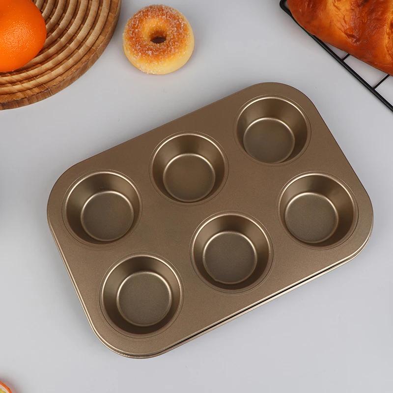 Molde para Magdalenas de 4/6/12 Tazas Bandeja para Muffins Molde para Magdalenas Molde para Muffins Molde para Hornear de Acero al Carbono Utensilios de Cocina Antiadherentes Molde para Pasteles de Microondas