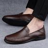 5 Men'S Shoes Leather Shoes Leather Business Casual Shoes Spring Low-Top Feet First Layer Cowhide Surface Single Shoes One Pedal