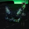 Stylish Costume Masque for Events Cat Masquerade Masque, Sparkly Sequins/Velvet/Black Half Face Comfortable Plastic Adults Women Men Halloween