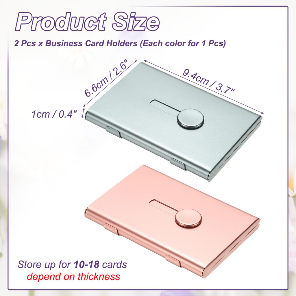 2Pcs Thumb Drive Business Card Case Aluminum Alloy Bank Credit ID Card Wallet Name Card Holder Metal Box Cover Cards Holder