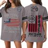 Womens Casual V Neck Jersey Style Short Sleeve Top 250th Anniversary Independence Day Print Loose Fit Sports T Shirt