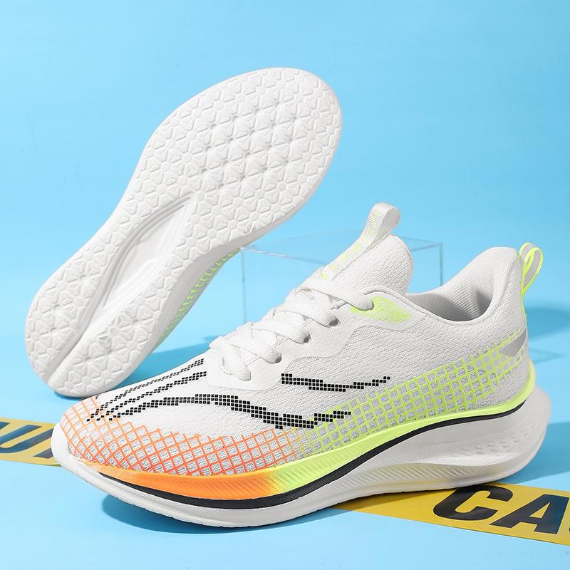 Flying woven mesh breathable casual student running shoes shock-absorbing sports shoes spring and summer single shoes