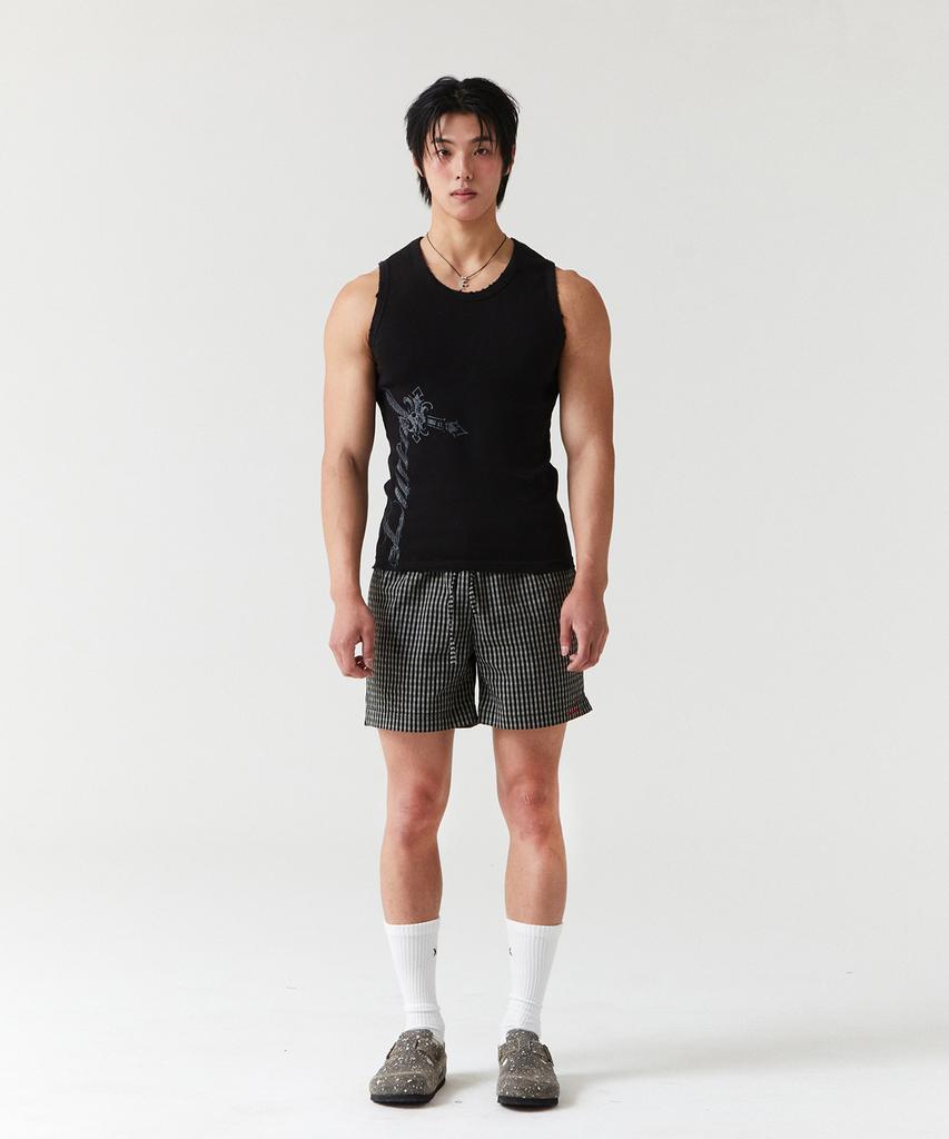 Noineta Check Shorts Black