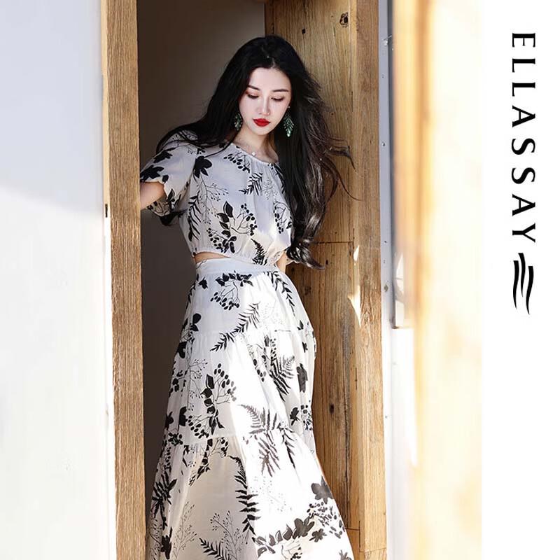 ELLASSAY Women's Printed Lyocell Linen Crop Shirt