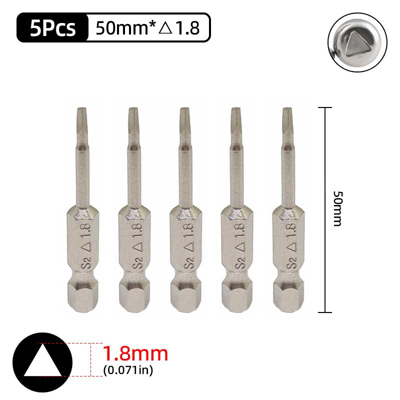 Triangle Head Screwdriver Bit Set Magnetic 1/4" Hex S2 Steel Security Triangular Screw Driver Bits Ratchet Wrench Hand Tools