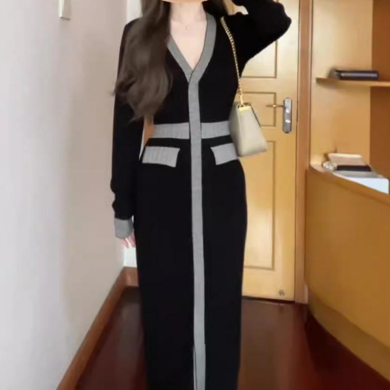 Knitted Dress Temperament Celebrity High-end Muse Fan High-end Formal Settings Skirt Women's Autumn New