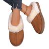 New Women's Velvet Cotton Slippers Autumn and Winter Indoor Home Warm Wool Cotton One-pedal Shoes
