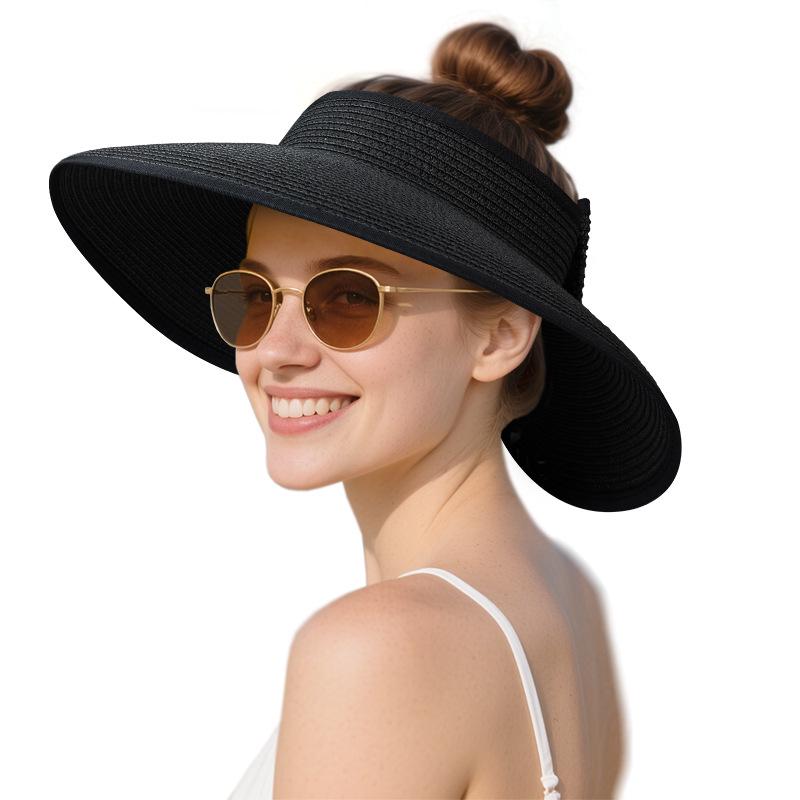 

Women s Korean Style Foldable Wide Brim Straw Sun Hat - Summer Sun Protection Adjustable