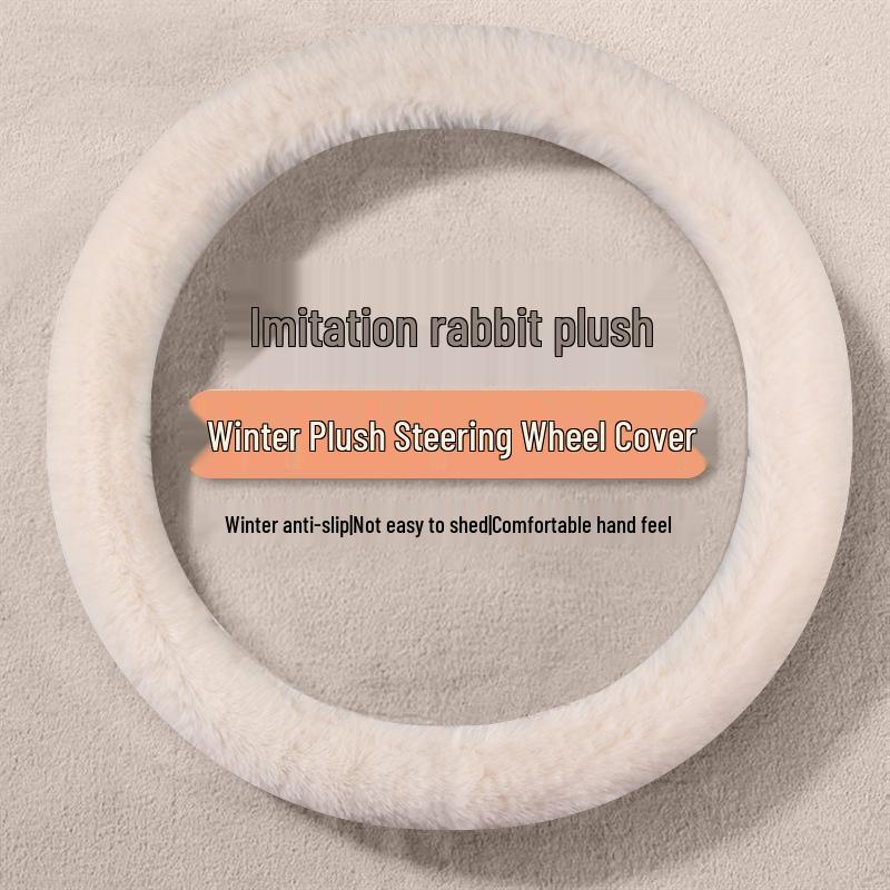Peppa Pig Plush Steering Wheel Cover - Cute Winter Cartoon Design for Electric Four-Wheel Vehicles