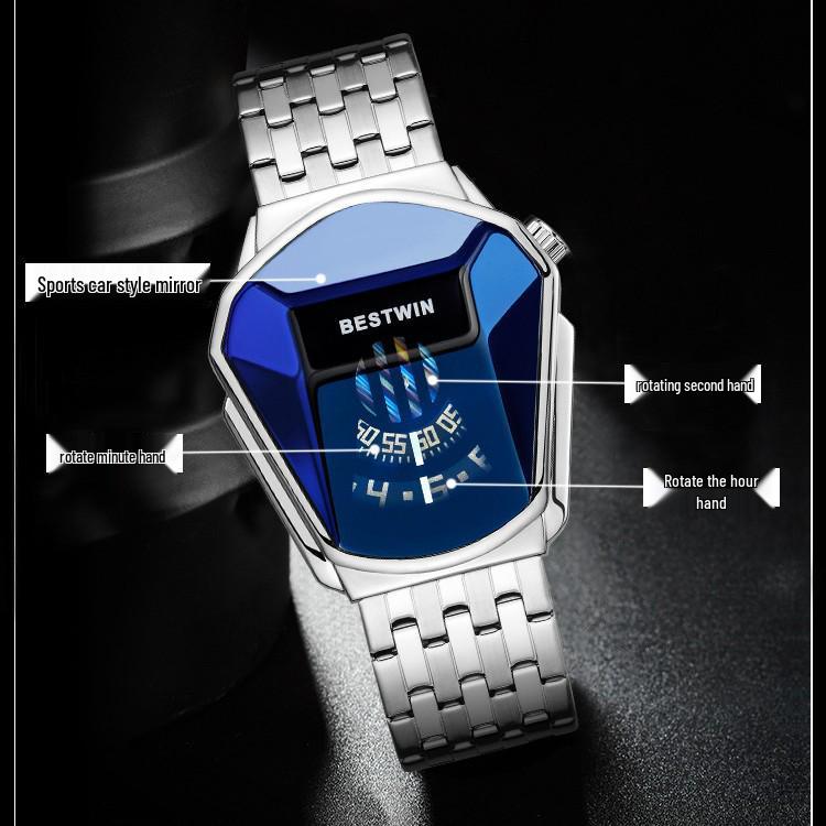 BESTWIN Diamond Alloy Quartz Watch for Men - Trendy Couple's Watch