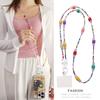 Mobile Phone Lanyard, Long Style, Crossbody, Handmade Bead Chain, Colorful, Bead Decorat, Little Monster, Funny, Diagonal Cross Chain, Women's Style