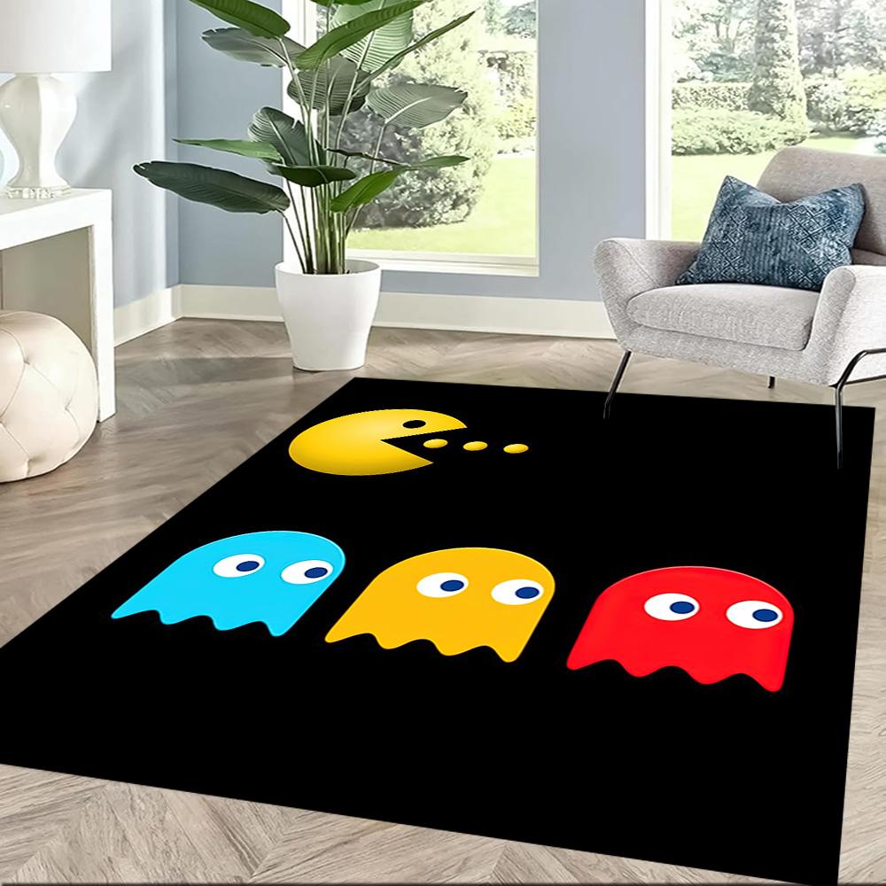 Pac-man Adventure Square rugs are a great choice for living rooms, bedrooms, home décor, and as gifts.