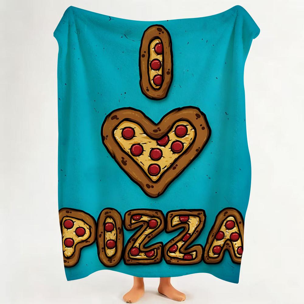 Food H Hamburger P Pizza Throw Flannel Throw Blanket Suitable for Sofa Living Room Bedroom