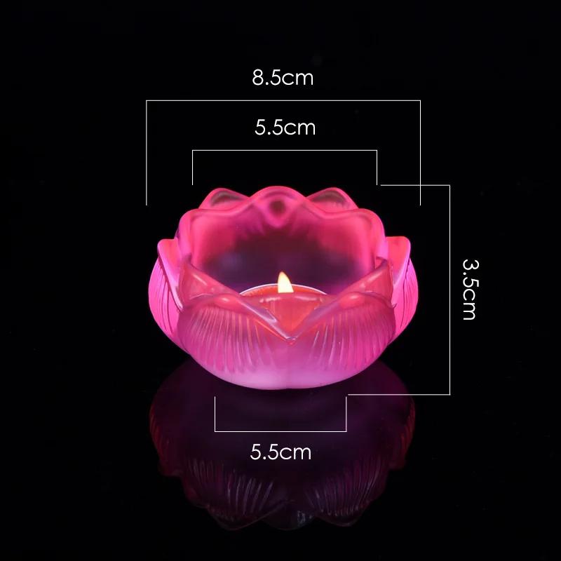 Lotus Shaped Candle Holder, Creative Articles of Worship In Front Buddha, Home, Living Room, Office Decoration, Seven Color, 1Pc
