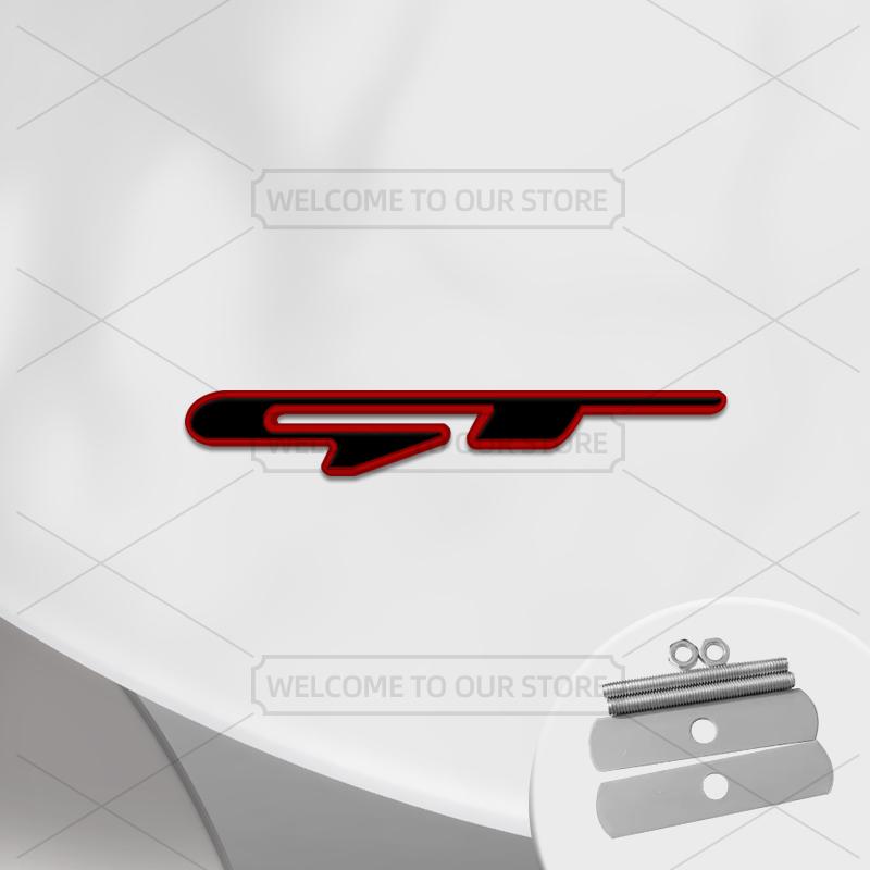 RYQW7 Car 3D Metal GT Body Emblem Grille Badge Decals Auto Tail Sticker For Kia Ceed Stinger Stonic Rio Niro Seltos Sorento K5 K7 K3