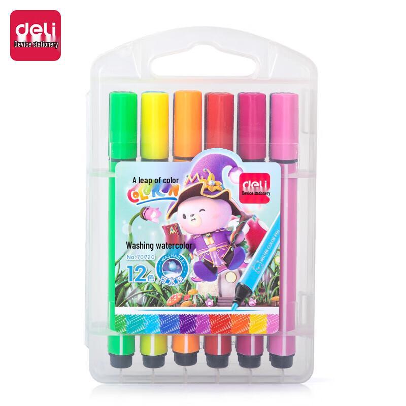 Deli Triangular Barrel Water-based Coloring Marker Set
