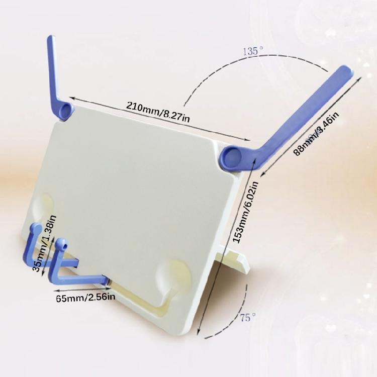 Folding Music Stand Adjustable Textbook Stand with Page Clips and Extendable Arm for Music Scores Cook Recipe Reading