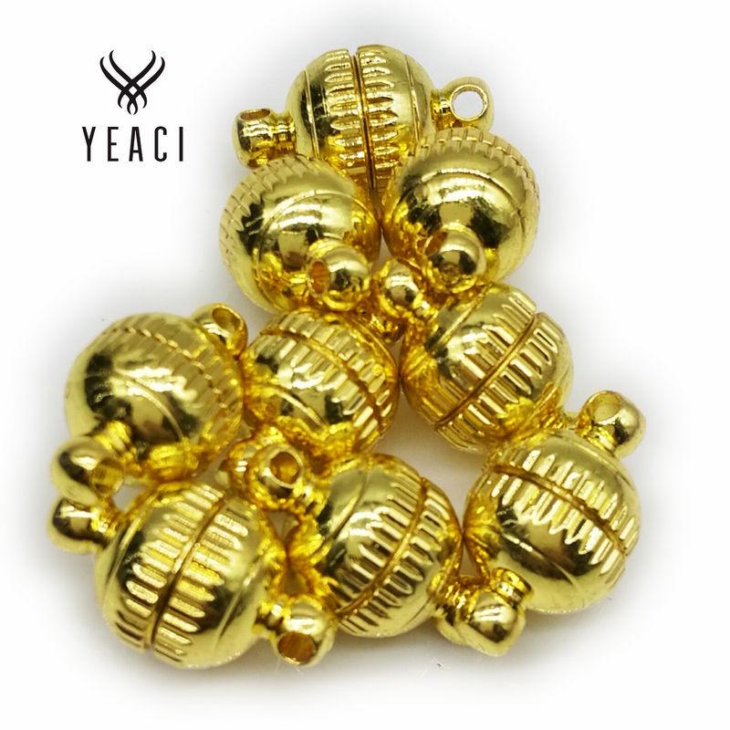 8mm Gold & Silver Magnetic Clasps for DIY Jewelry - P-066
