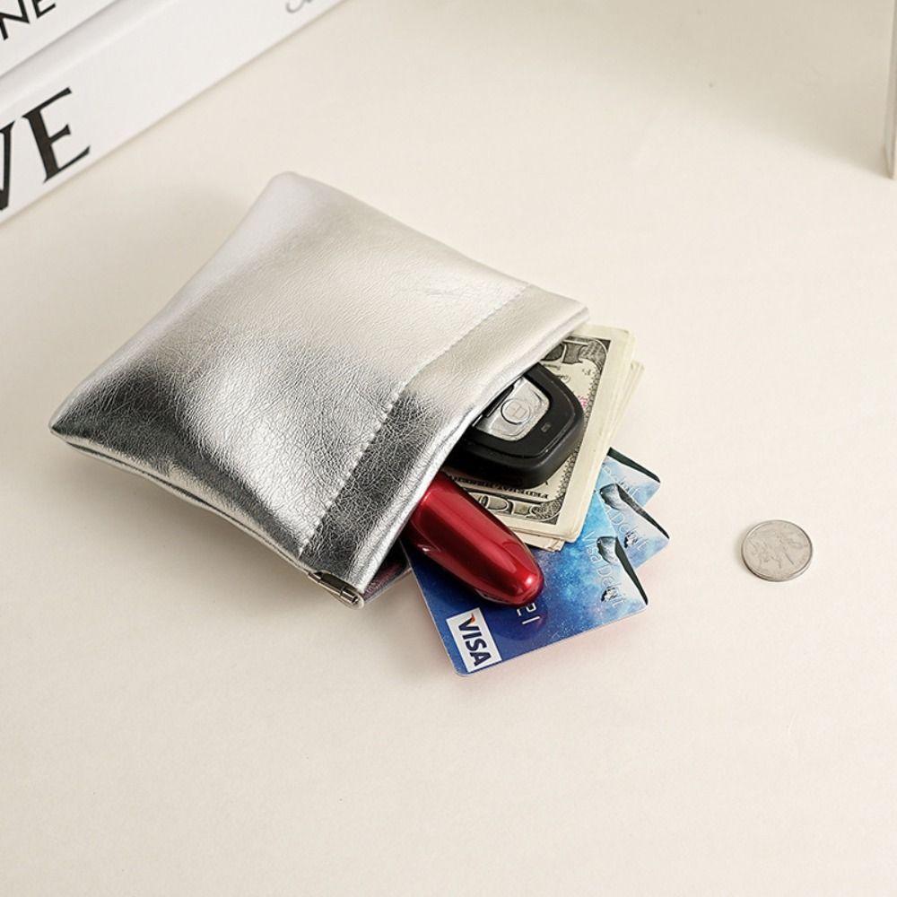 New Automatic Closing Mini Cosmetic Bag Solid Color Portable Lipstick Bags Soft Pu Leather Travel Storage Bag