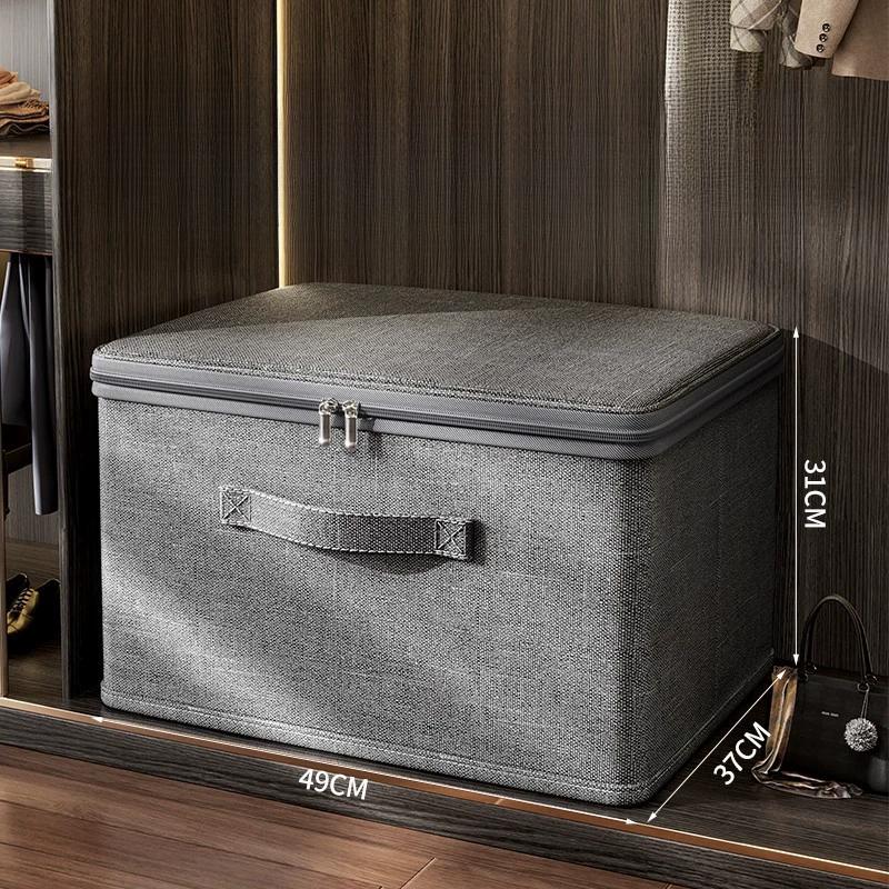 

Многофункциональный складной ящик для хранения с тканевым чехлом, вместительный ящик для хранения одеял, ящик для хранения бюстгальтеров, органайзер для нижнего белья XXL серый