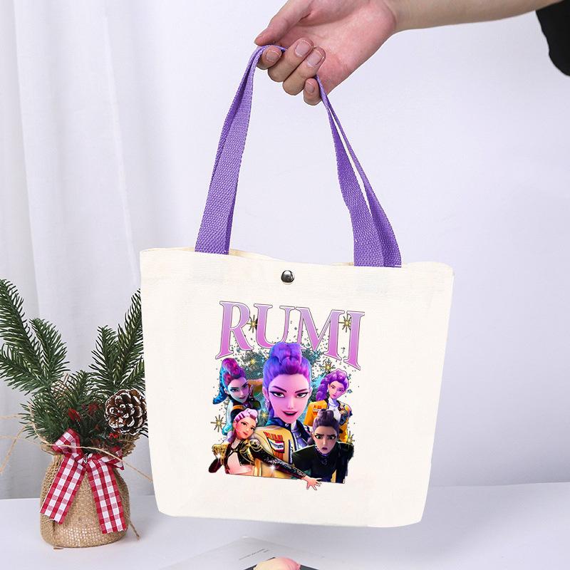 K-Pop Anime Cartoon Printed Student Large Capacity Portable Shoulder Bag Fashion Casual Canvas Bag