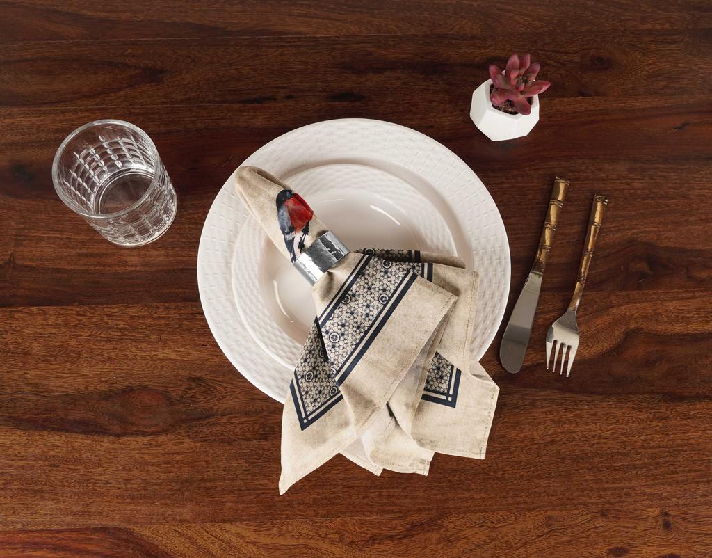 Vargottam Luxury Collection Dinner Table Linen Decor Cotton Napkin Printed Fabric Reusable Napkins Set Of 12, 20" X 20" -
