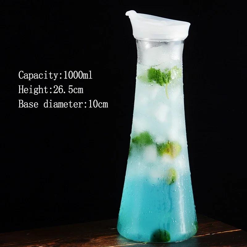1L/1.6L Acrylic Cold Water Bottle Large Capacity Heat-resistant Water Jug Restaurant Home Juice Milk Beverage Pitcher Drinkware
