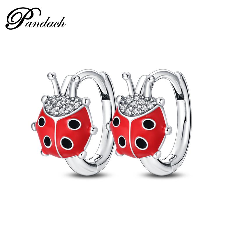 Brincos Exquisitos de Abelha, Borboleta e Joaninha em Prata de Lei 925 Para Mulheres Românticos Brincos em Forma de Coração Rosa Joias para Festa de Casamento