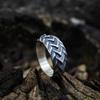 Yin Taifei Retro DUALFLOW Red Lotus Dragon Scale Armor Ring In Weathered Thai Silver