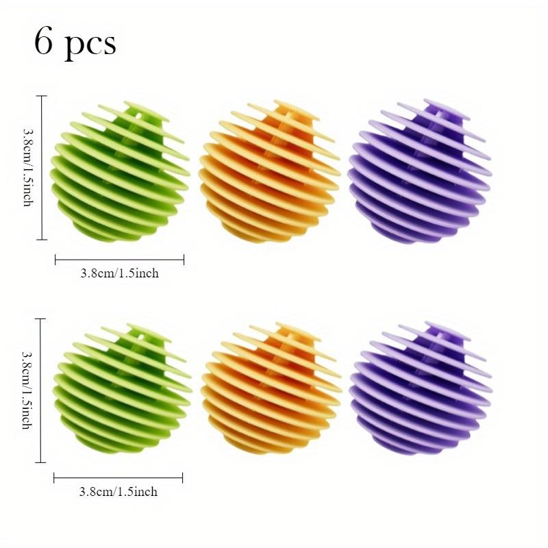 6pcs Reusable Anti-Tangle Laundry Balls - Magic Wrinkle Remover, Static Reducer, Fabric Softener - No Electricity Needed